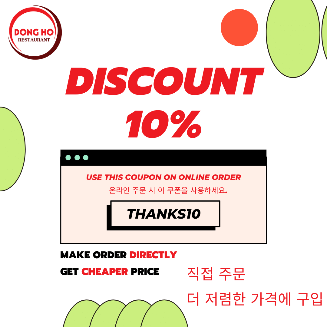 Discount 10% for online order
